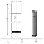 Pelletofenrohr Schiebeelement 80-420 mm