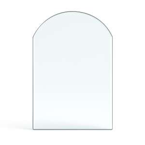 Funkenschutzplatte Glas für Kaminofen Rundbogen