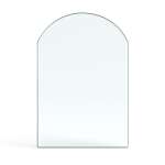 Funkenschutzplatte Glas für Kaminofen Rundbogen