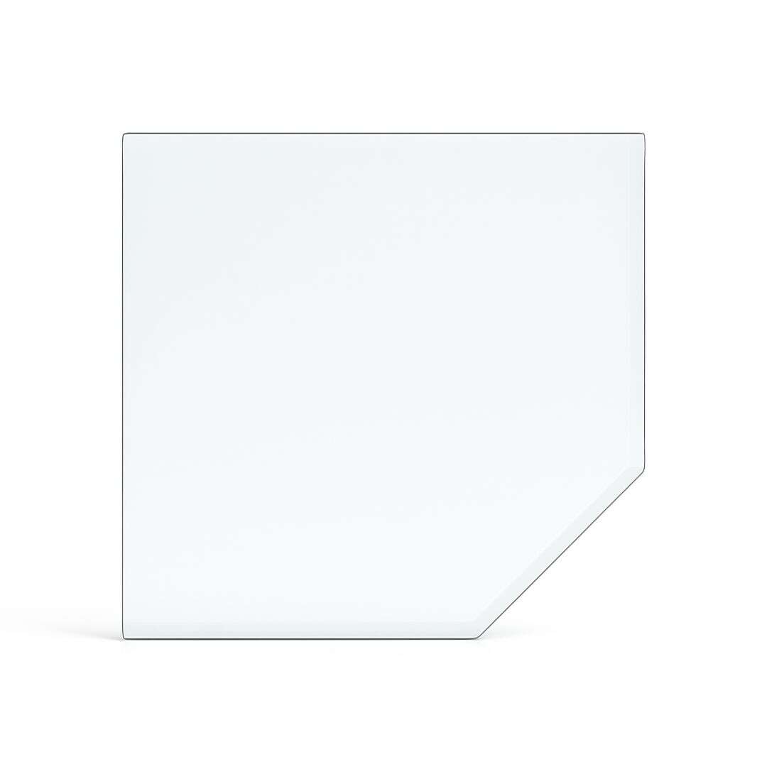 Funkenschutzplatte Glas für Kaminofen Fünfeck