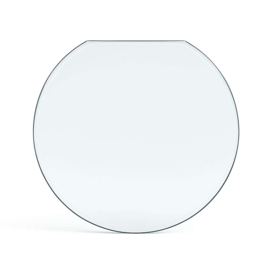 Funkenschutzplatte Glas für Kaminofen Kreisabschnitt