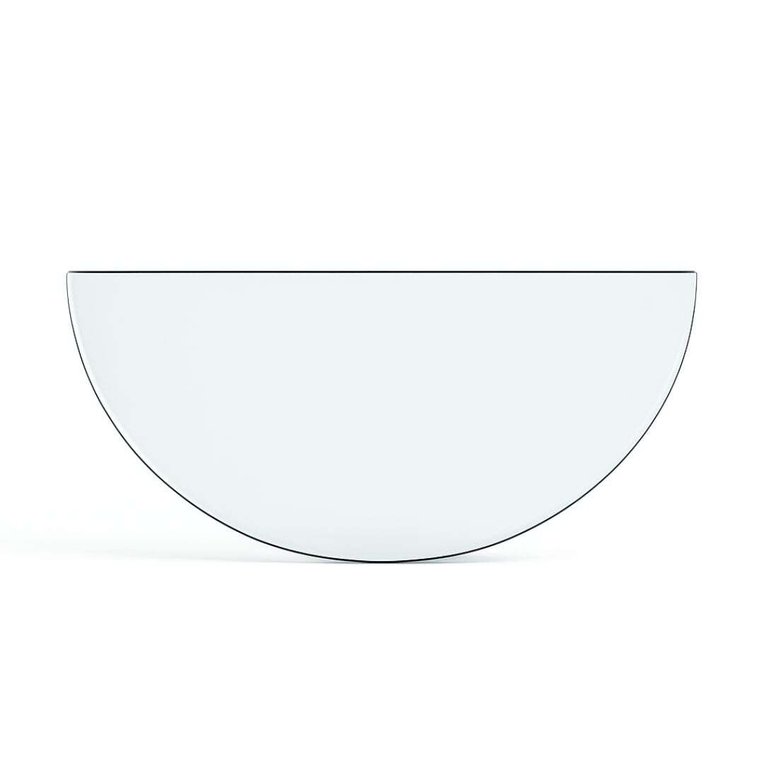 Funkenschutzplatte Glas für Kaminofen Halbkreis