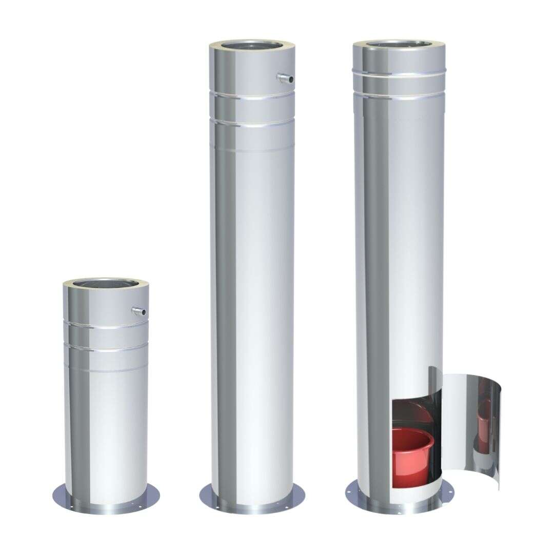 DW-FU - Teleskopstütze mit Teleskopkopf mit Kondensatablauf seitlich und 1/2“ Nippel