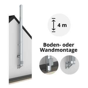 4 m - DW FU Edelstahlschornstein Komplettset doppelwandig